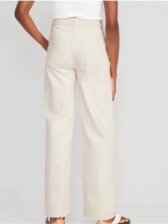 Blank NYC THE BAXTER Women’s Cream Color Straight Leg Jeans Raw Hem LIKE NEW 30 - Picture 2 of 8